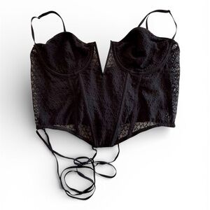 Urban Outfitters Out From Under Corset Top XL Black Lace Bustier Y2K Lingerie